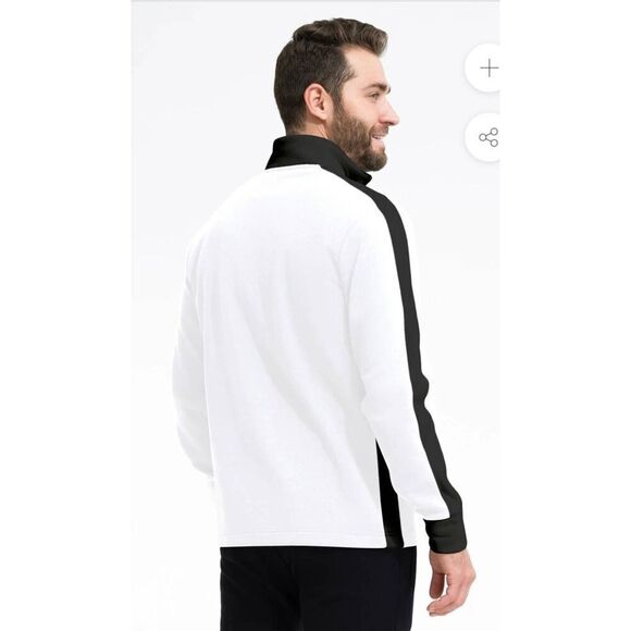 Swet Tailor Stretch Microfleece Quarter Zip Slalom Stripe Snow Pullover Sz XL - Picture 4 of 7